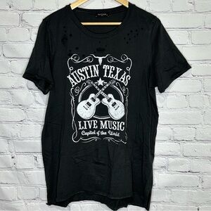 Austin Texas Live Music Capital of the World distressed short sleeve T-shirt